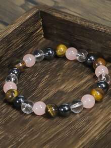 1 件复古波西米亚风格 8 毫米天然寿山石珠手链，寓意健康与好运弹性手镯，适合女士，适合日常和度假珠宝配饰 - A型 - 查看 6