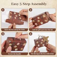 50PCS  Suitcase Favor Boxes Travel Theme Candy Box Vie Kraft Cardboard With Tags And Burlap String For Wedding Travel Theme Party Bridal Shower Decoration - 多 - 查看 4