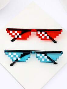 2 chiếc/bộ Y2K Đồ họa khảm vui nhộn Trang phục dự tiệc Kính tự sướng có gọng trang trí cầu mũi, Kính thời trang dự tiệc, Đen Đỏ Xanh lam Hồng Xanh lá Vàng Trắng Lưới in Hình vuông Yếu tố Thiết kế hình học Unisex Đạo cụ tự tin, Cầu mũi trong suốt Thoải mái cho Lễ hội âm nhạc, Trang phục Halloween Phong cách đường phố và phù hợp với Áo len Áo khoác Áo nỉ Áo trùm đầu Quần da và Quần túi hộp - Khảm đôi hàng / xanh + đỏ / 2 miếng - Xem 10