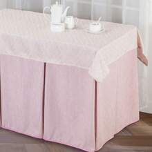 Vivid Torral - Paño Camilla Rectangular Chenilla 8 Fuelles + Tapete Vivid Torral 4 Colores Beige Rosa Gris Marrón - Rosa - Ver 2