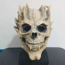 1 chiếc mặt nạ đầu lâu thực tế, mặt nạ quỷ đầu lâu bằng cao su bền, mũ bảo hiểm chiến binh xương già u ám unisex - Nhiều màu - Xem 4