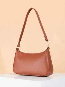 Sac baguette à une épaule minimaliste et à la mode - Tabac - Voir 3