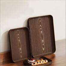 Walnut Texture PP Tray, Storage Tray, Suitable For Christmas, New Year, Birthday Party, Wedding, Autumn/Winter Home Decor - View 3