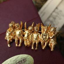 Vintage Baroque Angel Exquisite Design Brooch Pin For Women Girls Fashion Classic Retro Unisex Palace Style Badges Buckles - Vàng - Xem 12