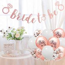 60pcs White & Rose Gold Bride-To-Be Printed Balloon Arch Kit, Includes Rose Gold Foil & Sequin Balloons, Suitable For Bachelorette Party, Bridal Shower, Wedding Party, Bachelor Party, Indoor & Outdoor Party Decorations - Multicolor - View 5