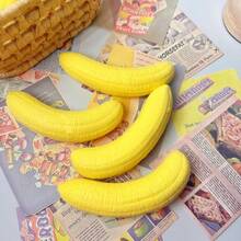 1pc Banana Squishy Toy, Slow Rebound Stress Relief Fidget Toy, Soft Banana Flesh Squeeze Collectible Small Toy For Students - Multicolor - View 4