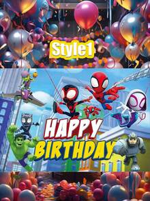 Marvel 漫威蜘蛛侠主题派对横幅，1件装，210*150/150*100厘米卡通超级英雄复仇者联盟拍照背景装饰，大型闪光生日装饰，适合儿童庆祝活动、婚礼生日派对用品210* - 小蜘蛛背景布 - 查看 14