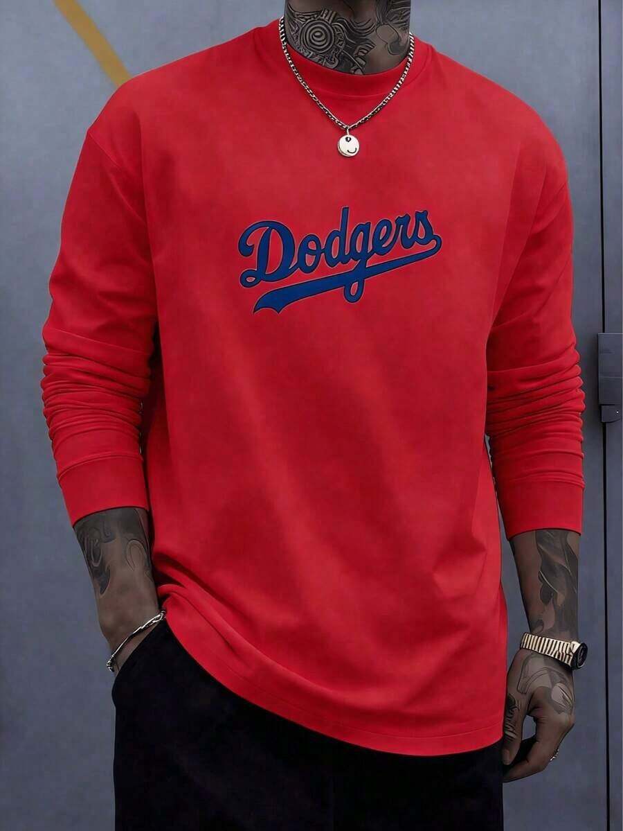 Nueva camiseta de moda para chicas de primavera y verano. Camiseta de manga larga de gran tamaño de Trenfashion Unisex con estampado del logotipo de los Dodgers de Los Ángeles, camiseta casual de cuello redondo para fanáticos del béisbol, corte holgado y relajado, camiseta con hombros caídos, camiseta para el día del juego de los Dodgers, camiseta gráfica de gran tamaño de los Dodgers, camiseta 100% algodón con estampado digital, estilo béisbol, camisa casual para hombre, diseño deportivo para el verano, ropa urbana, camisetas de manga larga unisex para fanáticos del béisbol. - Blanco - Ver 1