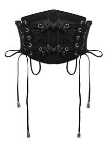 1pc Gothic Punk Lace Tassel Waist Chain Belt, Suitable For Halloween Night Party Or Daily Outfit Matching - Black - View 3