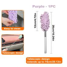 Microfiber Duster, Extendable & Washable Mini Duster, Detachable Handheld Microfiber Cleaning Duster, Extendable Dust Collector, Extendable & Bendable Car Interior Duster, Soft Dashboard & Vent Duster, Cleaning Brush, Suitable For Ceiling Fan, High Ceiling, Blinds, Furniture, Car, Office - Multicolor - View 17