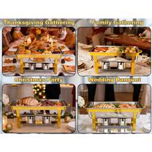 Chafing Dishes For Buffet Set Of 4/2, 9QT Buffet Servers And Warmers,316 Stainless Steel Round Catering Food Warmers Stainless Steel Chafing Dish Buffet Set With Glass Lid & Lid Holder For Parties Events,Festive Feast Ready! Warm Chafing Dish Buffet Set - Perfect Christmas Gift & Limited Offer! - 玻璃蓋-2 - 查看 1