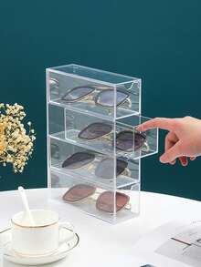 4-Layer Acrylic Transparent Eyeglasses Storage Box, Dust-Proof Glasses Display Holder, Mother's Day Gift - Multicolor - View 4