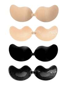 1pc Invisible Strapless Adhesive Bra: Sexy Silicone Breast Petals, Suitable For Camisole Dresses, Wedding Gowns. Enhances Small Bust, Reveals Fuller Bust Shape. Invisible Mango Cup Bra Inserts - Multicolor - 查看 8