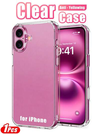 MIGAE Single-Pack - Transparent Phone Case For IPhone 16 Plus/16, Made Of Anti-Yellowing Transparent Crystal TPU Material, Military-Grade Drop Tested, Compatible With 17 Pro Max/17/17e/17 Pro/16 Pro Max/16 Pro/15 Pro Max/15/15 Pro/15 Plus/14 Pro Max/14/14 Pro/13 Pro Max/13/13 Pro/12/11 Shockproof Protective Phone Case, Phone Accessory, Compatible With IPhone Cases.