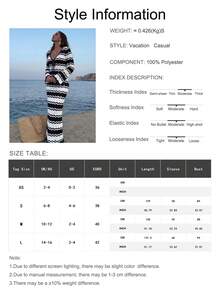 女士夏季渐变波浪V领系带拼接镂空长袖连衣裙 - 彩色 - 查看 9