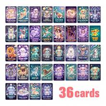 36pcs Cute Glowing Dog Fantasy Postcards, Birthday Gift, Inspirational Text Cards - 36 Cute Dog Dreamy Glowing Cards - View 2