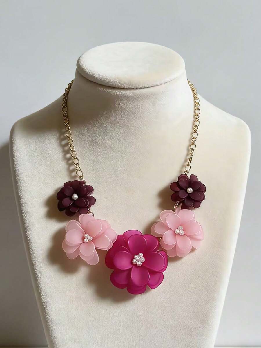 1 chiếc vòng cổ hoa thanh lịch lãng mạn dành cho phụ nữ, thích hợp cho các ngày lễ, sinh nhật, hẹn hò, tiệc tùng, đám cưới, kỳ nghỉ, đi chơi, đi làm