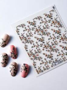 1 pièce Décorations autocollantes pour ongles avec fleurs fraîches, relief 5D doux et embossé, pour manucure - Multicolore - Voir 7
