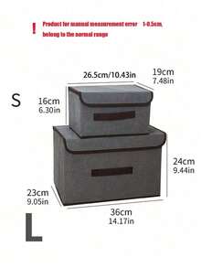 2pcs Grey Fabric Foldable Storage Boxes - Dustproof, Suitable For Storing Clothes, Underwear, Socks And Other Items, With Dust-Proof And Moisture-Proof Function. Portable Foldable Clothes Storage Bins, Flip-Top Fabric Storage Cubes - Grey - View 13