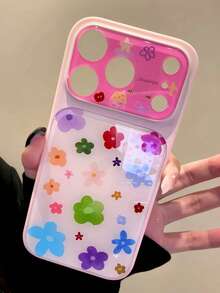 Casing Ponsel Motif Bunga Dopamin Warna-warni Lucu, Bintang, dan Pita, Langsung Berubah Menjadi Seri 17, Kompatibel dengan iPhone 17 Pro Max, 16, 15, 14 Pro Max, Pelindung Anti Guncangan dengan Jendela Besar Artistik - bunga berwarna-warni - View 3