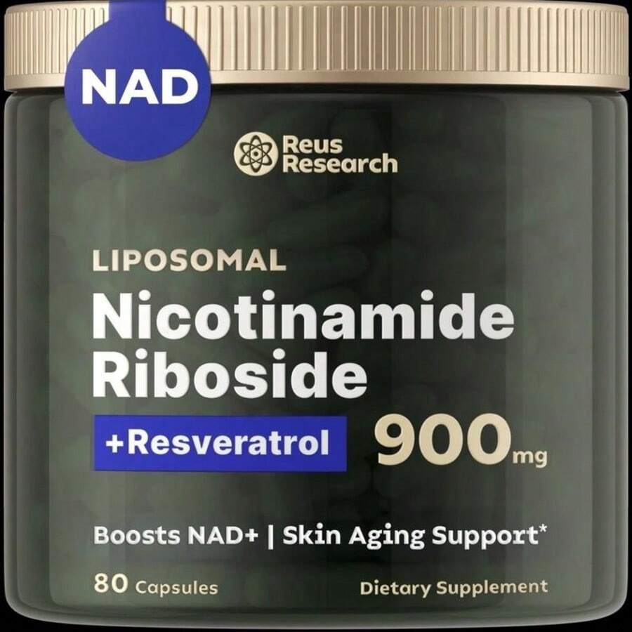 Suplemento NR900-NAD de Reus Research para el envejecimiento de la piel, la energía y la concentración - 80 unidades - Suplementos vitamínicos y de bienestar, suplementos dietéticos y de salud comestibles - 100 gramos - Ver 1