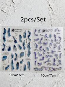 Marble Pattern Nail Art Stickers, Gold Gradient Stone Texture Nail Decals, Waterproof Self-Adhesive DIY Nail Jewelry Accessories, Suitable For Women Who Love Nail Salons - Multicolor - View 15