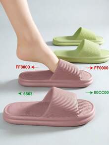 EVA Lightweight Slippers For Men And Women, Suitable For Home, Beach Or Shower Use - 2 Pairs Of Shoes, Pink and Green - View 10