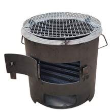 1件裝小型戶外火盆 BBQ 爐，多功能木炭爐，露營戶外烹飪柴火爐，可泡茶、取暖、燒烤、烹飪，便攜設計附耐熱手柄，露營通風款，可開爐門，易點火且可控溫，聚會取暖烹飪一體，「非食品接觸」附手套與烤架 - 便攜爐 - 查看 13
