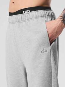Alo Yoga Accolade Straight Leg Sweatpant (Unisex) - Light Grey - View 7