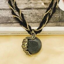 Dây chuyền hạt cườm thủ công phong cách Bohemian, dây chuyền mặt tròn nhiều lớp nhiều màu sắc kiểu cổ điển dành cho nữ, trang sức - vòng cổ hạt - Xem 18