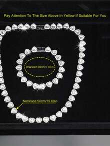 Bộ 2 món dây chuyền và vòng tay hình trái tim bắt mắt kiểu , unisex, phong cách hip-hop, bộ trang sức cao cấp, hoàn hảo làm quà tặng ngày Valentine, sinh nhật, Giáng sinh. - yêu - Xem 14