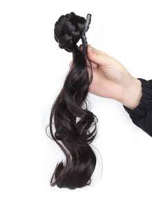 Extra Long Dragon Beard Bun Wig With Clips, Retro Korean Drama Heiress Style, Lazy And Fluffy Flower Bun Wig Hair Bag - Multicolor - View 8