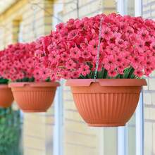 1/3/8Bundles Indoor/Outdoor Artificial Flowers, Fake Flowers Plants, Suitable For Indoor And Outdoor Gardens, Porches, Windowsills, Homes, Weddings, Farmhouses, Etc., Outdoor Artificial Flowers, Non-Fading Fake Plastic Flowers, Fake Plants, Can Be Used For Decoration, Hanging Planters, Kitchen Home Vase Decoration (Hot Pink) - Hot Pink - View 2