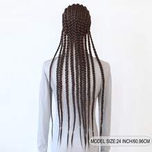 ZigZag Hair Tóc giả ren phía trước bện chất lượng cao - Với đường chân tóc được tỉa sẵn mềm mại, tóc giả ren phía trước bện tổng hợp màu đen hoặc nâu đậm, sợi tổng hợp chịu nhiệt, phù hợp để sử dụng hàng ngày, đi nghỉ lễ, dự tiệc, cosplay, Halloween. - Nhiều màu - Xem 2