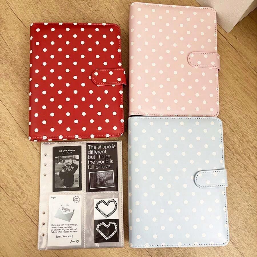 Sổ đựng ảnh Kpop bằng da PU chấm bi A5, bìa đựng ảnh thần tượng, album lưu trữ ảnh thần tượng. - Hình chữ nhật - Xem 1