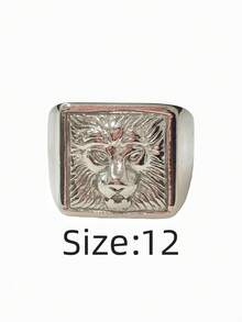 1枚狮头嘻哈复古哥特风个性休闲男士戒指，316不锈钢材质，18K真空镀金，经久耐用，防水防褪色，适合日常通勤、商务场合、街头派对、时尚搭配。 - 獅子頭男士戒指 - 查看 22