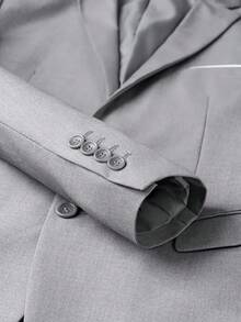 2pcs Men's Wedding Suit Set, Jacket And Pants, Suitable For Wedding, Party, Gathering - Light Grey - View 3