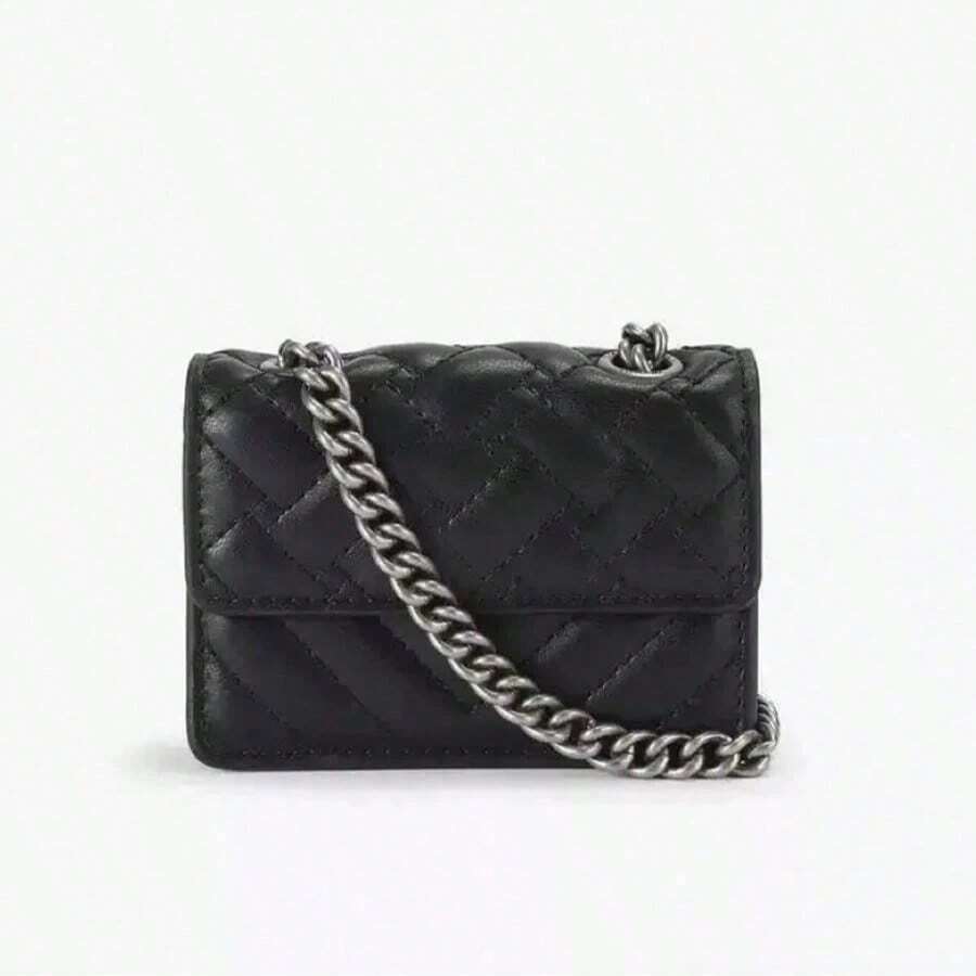 Kurt 1 Geiger 2025New Mini Crossbody Bag, Shiny And Versatile Chain Single-Shoulder French Genuine Version, Crossbody Bag, Single-Shoulder Bag.Suitable For Use In Winter. Suitable As A Gift To Give To Others.Crossbody Bags For Women.Christmas Gifts.Gifts For Women.Purses And Bags Women.Bolsas Elegantes Para Mujer.Carteras.Christmas Gift - 黑色 - 查看 1