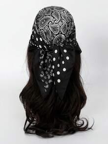 1条佩斯利印花方巾，时尚领巾头巾方巾 - 彩色 - 查看 7