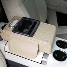 1pc Multifunctional 4-In-1 Car Armrest Box Heightening Pad, Central Armrest Box, Cup Holder, Tissue Box, Versatile Car Armrest Pad With Cup Holder - one-size - View 6