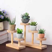 Estante de exhibición de madera multicapa, estante de exhibición decorativo, adecuado para adornos, maceteros pequeños, coleccionables, oficina en casa - medio alto 3 - Ver 4