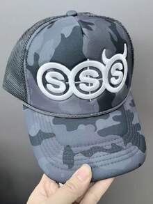 1pc Summer Breathable Mesh Sun Hat, Unisex Letter Embroidery Curved Brim Baseball Cap - Baseball Cap - View 7