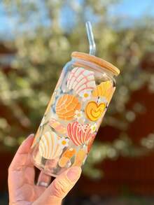 一套蝴蝶结树脂吸管杯，冰抹茶玻璃吸管杯，咖啡玻璃吸管杯，家用/办公果汁饮料吸管杯，厨房吸管水杯 - 少女蝴蝶结玻璃杯，可重复使用+便携+易于清洗 - 彩色 - 查看 3