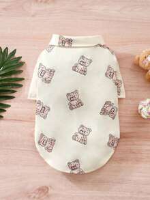 Quần áo mùa hè cho thú cưng, áo khoác không tay 100% cotton dễ thương cho mèo, quần áo nhẹ chống rụng lông cho chó. - Màu be - Xem 7