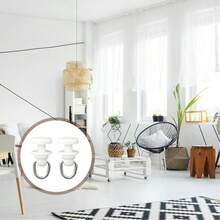 30 Sets Top Mount White Ceiling Curtain Track Roller Accessories Suitable For Living Room, Bedroom, Shower, Bathroom Curtains And Hooks. Curtain Roller Accessories. Room Divider. - White - View 10
