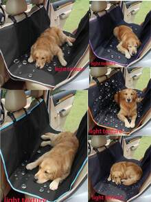 1pc Waterproof Tested Pressurized 210D Lightweight Oxford Fabric Car Pet Mat, Dirt-Resistant Waterproof Back Seat Pet Mat, Casual Comfortable Convenient Black With Colorful Edge, 1pc Pet Travel Car Waterproof Pet Mat - Multicolor - View 12