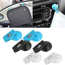 2 piezas Clips reutilizables para parasol de coche, Clips de ventosa multifuncionales, Organizador de entradas, Fijadores de parasol de coche, Clips para notas en la nevera, Clips para souvenirs - A - Ver 1
