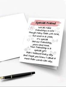 1 Greeting Card With Envelope, Friendship Is The Special Gift I Cherish Every Day, Suitable For Birthday, Anniversary, Any Important Occasion, Great Gift For My Best Friend - 1PC - View 7