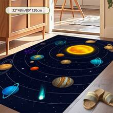 Cashmere-Like Solar System Galaxy Planet Pattern Printed Large Carpet, Exquisite Carpet, Comfortable And Beautiful, Versatile Decorative Style, Suitable For Living Room Carpets, Sofa Cushions, Door Mats, Bedroom Carpets, Outdoor Carpets, Malls, Cafes And Other Scenarios, Easy To Clean And Machine Washable, Available In Multiple Sizes. - 彩色 - 查看 9