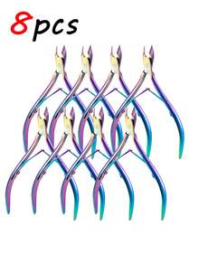 8/5/2pcs Stainless Steel Nail Clippers, Colorful Style, High Precision Nail Scissors, Exfoliation Tool, Nail Clipper, Simple And Easy To Use, Suitable For Home Use, Nail Salon, Foot Bath Shop, Nail Care Tool, Exfoliation Care Tool - Multicolor - View 7